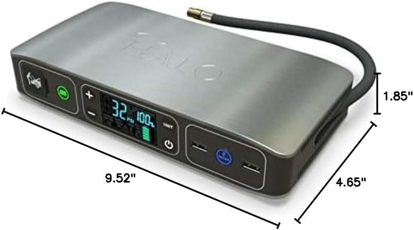 Bolt Air 58830 Portable Car Battery Jump Starter | 100 PSI Air Compressor, 58.8Wh USB Power Bank, Emergency Floodlight & Charger, Jumps Cars Suvs & Trucks, Inflates Tires, TSA Approved — Gray