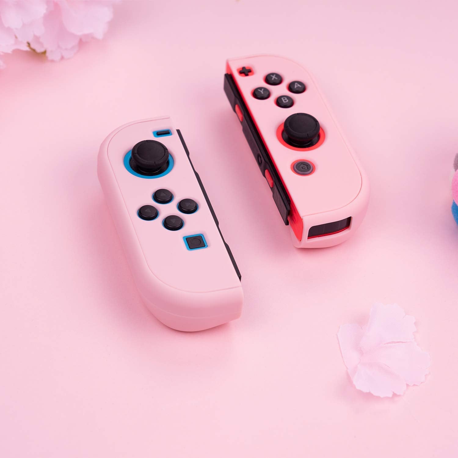 Switch Protective Case Slim Cover Case for Switch and Joy Con - Shock-Absorption and Anti-Scratch (Sakura Pink)