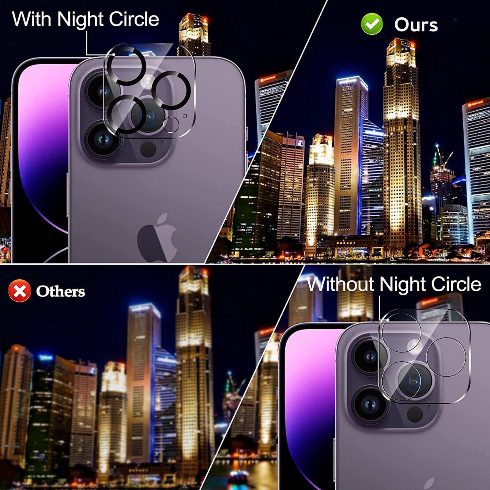 4X for Iphone 17 Air 16 Pro Max 15 14 13 12 Tempered Glass Camera Lens Protector