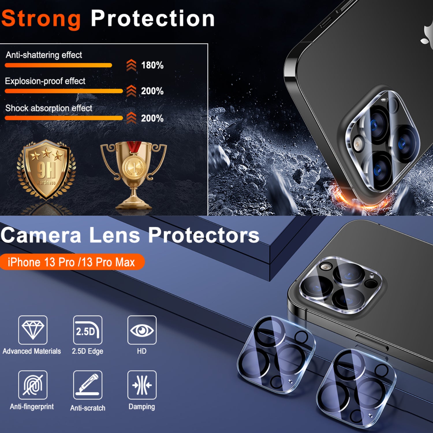 4X for Iphone 17 Air 16 Pro Max 15 14 13 12 Tempered Glass Camera Lens Protector